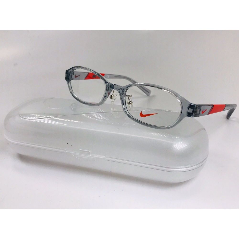 New KIDS NIKE 5008AF 032 Grey & Red Eyeglasses 47mm with Nike Case - Picture 1 of 12